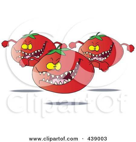 Royalty-Free (RF) Clip Art Illustration of Cartoon Monster Tomatoes by toonaday