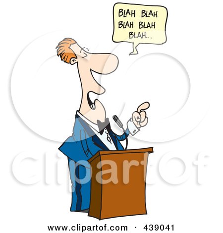 Royalty-Free (RF) Clip Art Illustration of a Cartoon Boring Speaker by toonaday