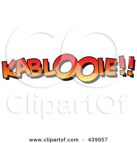 Royalty-Free (RF) Clip Art Illustration of a Cartoon Black And White Outline Design Of A Gradient KABLOOIE by toonaday