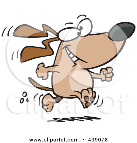 Royalty-Free (RF) Clip Art Illustration of a Cartoon Dog Walking Upright by toonaday