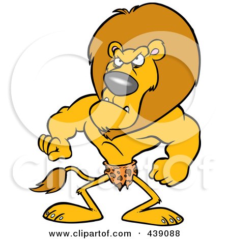 Royalty-Free (RF) Clip Art Illustration of a Cartoon Jungle King Lion by toonaday