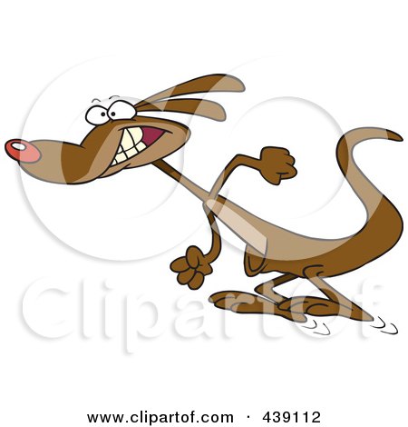 Royalty-Free (RF) Clip Art Illustration of a Cartoon Hopping Kangaroo by toonaday