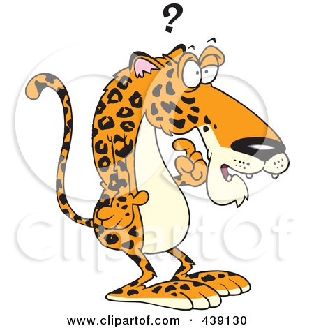 Royalty-Free (RF) Clip Art Illustration of a Cartoon Confused Jaguar by toonaday