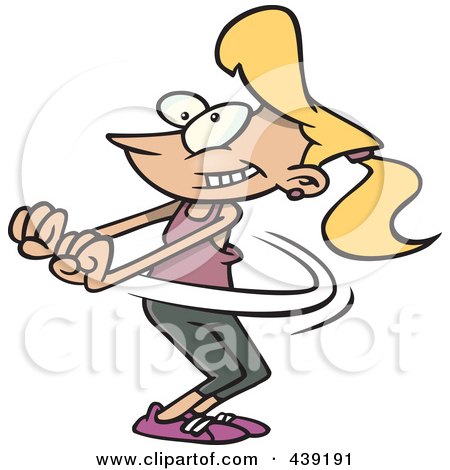 Royalty-Free (RF) Clip Art Illustration of a Cartoon Jazzercise Woman Dancing by toonaday