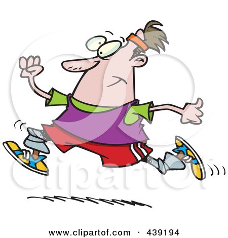 Royalty-Free (RF) Clip Art Illustration of a Cartoon Jogging Man by toonaday