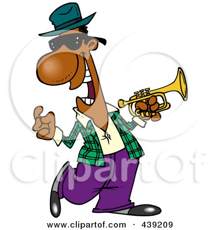 Royalty-Free (RF) Clip Art Illustration of a Cartoon Jazz Musician by toonaday