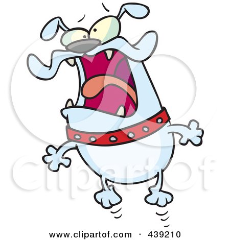 Royalty-Free (RF) Clip Art Illustration of a Cartoon Jittery Bulldog Jumping by toonaday