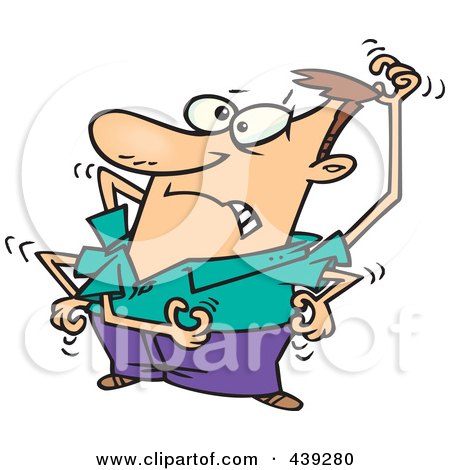 Royalty-Free (RF) Clip Art Illustration of a Cartoon Man Scratching Itches by toonaday