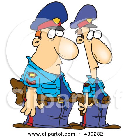 Royalty-Free (RF) Clip Art Illustration of Cartoon Two Police Officers by toonaday