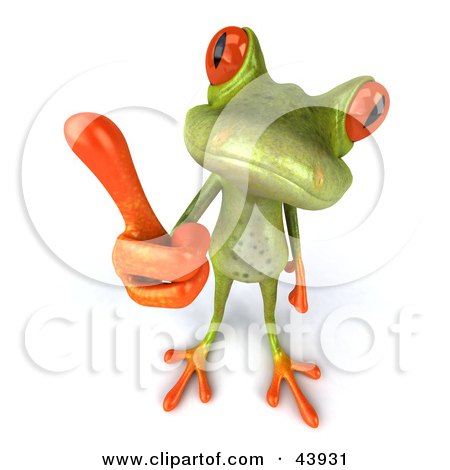 Cute 3d Green Tree Frog Giving The Thumbs Up Posters, Art Prints