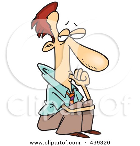 Royalty-Free (RF) Clip Art Illustration of a Cartoon Businessman Sucking His Thumb by toonaday