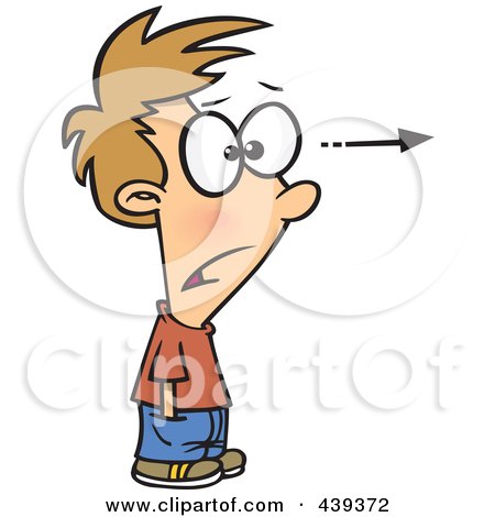 Royalty-Free (RF) Clip Art Illustration of a Cartoon Stunned Boy Focusing His Attention by toonaday