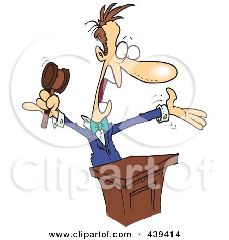 Royalty-Free (RF) Clip Art Illustration of a Cartoon  Loud Auctioneer by toonaday