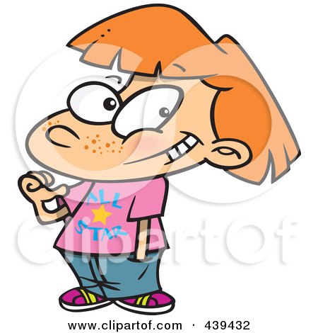Royalty-Free (RF) Clip Art Illustration of a Cartoon An All Star Girl by toonaday