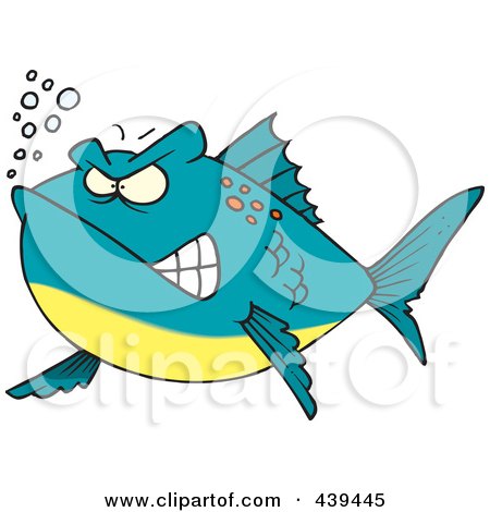 Royalty-Free (RF) Clip Art Illustration of a Cartoon Mad Fish by toonaday