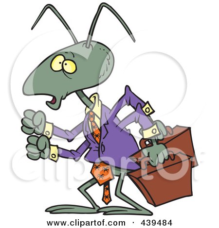 Royalty-Free (RF) Clip Art Illustration of a Cartoon Business Ant by toonaday