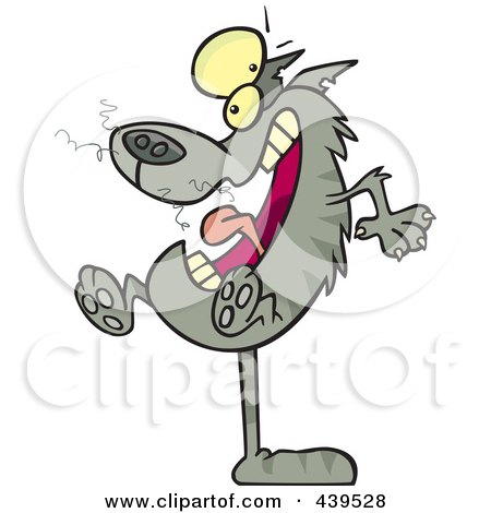 Royalty-Free (RF) Clip Art Illustration of a Cartoon Mad Cat Balanced On His Tail by toonaday