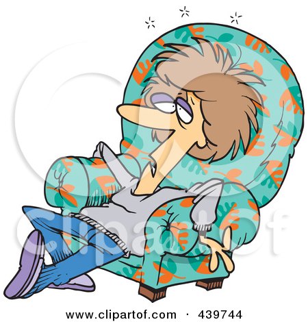 Royalty-Free (RF) Clip Art Illustration of a Cartoon Exhausted Woman In ...