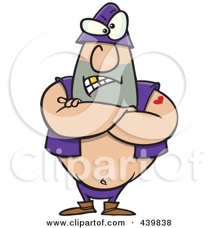 Royalty-Free (RF) Clip Art Illustration of a Cartoon Tough Executioner Standing With His Arms Folded by toonaday