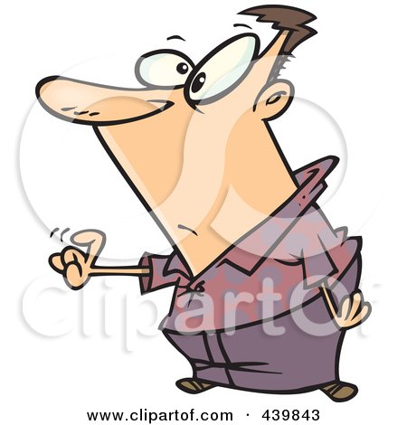 Royalty-Free (RF) Clip Art Illustration of a Cartoon Man Tapping For Attention by toonaday