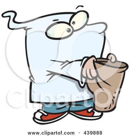 Royalty-Free (RF) Clip Art Illustration of a Cartoon Ghost Boy Trick Or Treating by toonaday