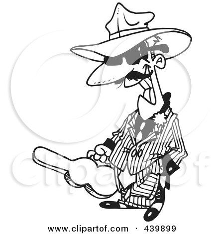 Royalty-Free (RF) Clipart Illustration of a Cartoon Gangster With A Gun In  A Violin Case by toonaday #437126