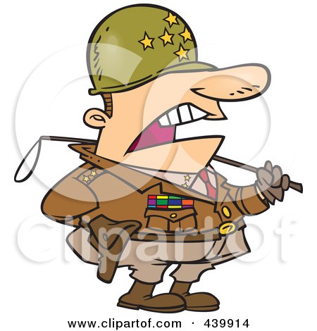 Royalty-Free (RF) Clip Art Illustration of a Cartoon Tough Military General by toonaday