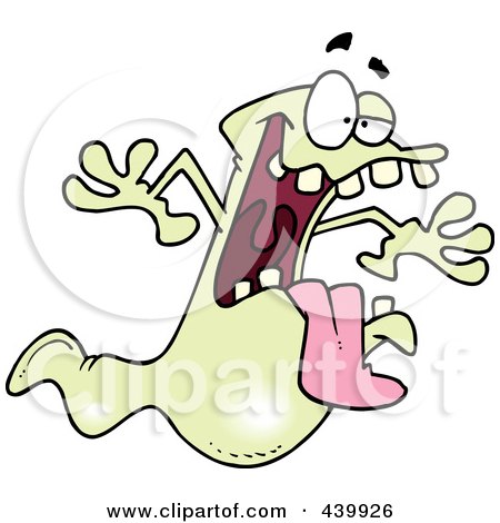 Royalty-Free (RF) Clip Art Illustration of a Cartoon Spooky Ghost by toonaday