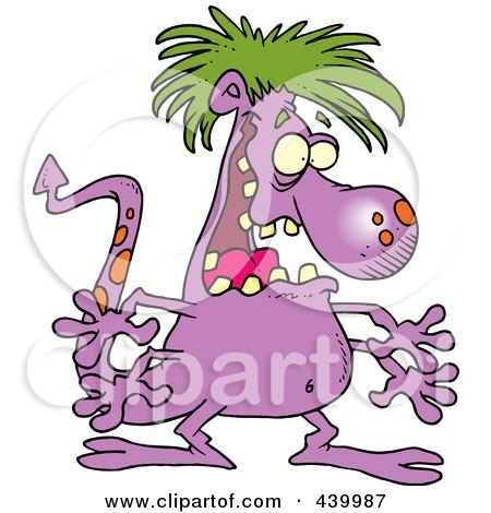 Royalty-Free (RF) Clip Art Illustration of a Cartoon Punk Monster by toonaday