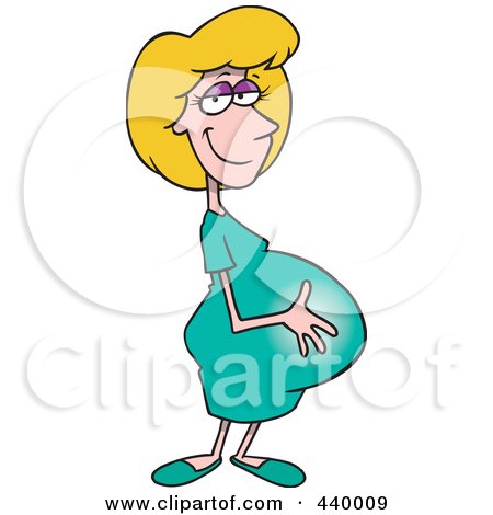 Royalty-Free (RF) Clip Art Illustration of a Cartoon Pregnant Woman by toonaday