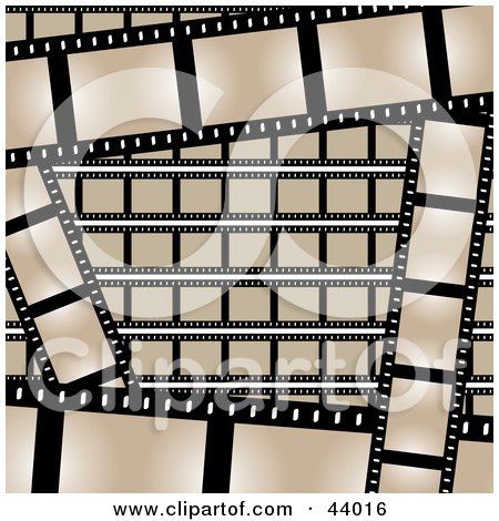 Clipart Illustration of a Background Of Beige And Black Film Strips by Arena Creative