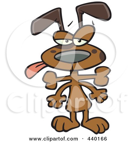 Royalty-Free (RF) Clip Art Illustration of a Cartoon Dog With A Bone Stuck In His Throat by toonaday