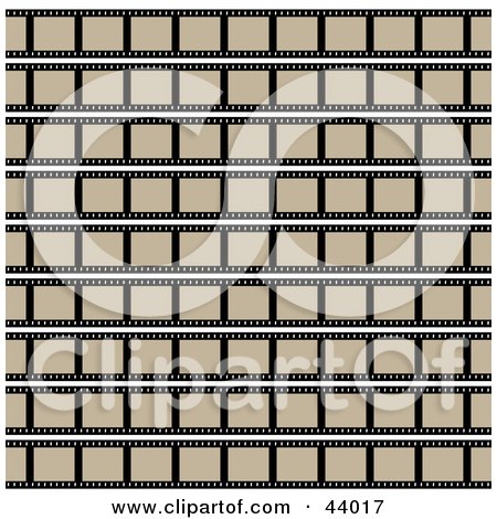 Clipart Illustration of a Seamless Film Strip Background With Blank Frames by Arena Creative