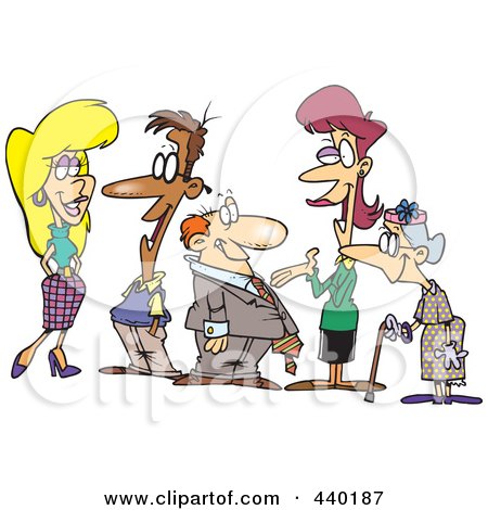 Royalty-Free (RF) Clip Art Illustration of a Cartoon Group Of People Socializing by toonaday