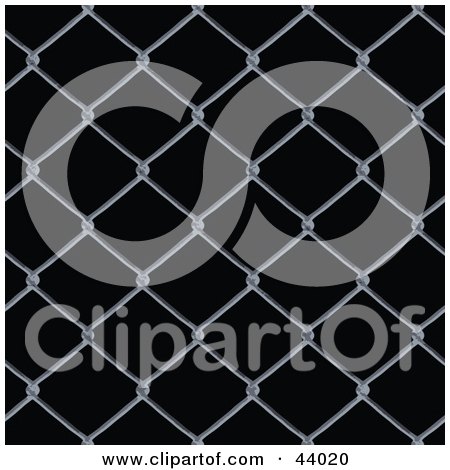 Clipart Illustration of a Background Of Chain Link Fencing On Black by Arena Creative