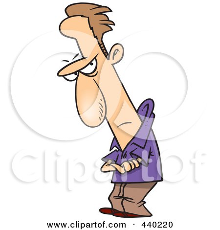 Royalty-Free (RF) Clip Art Illustration of a Cartoon Grumpy Man With Folded Arms by toonaday