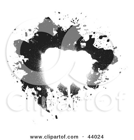 Clipart Illustration of Black Grunge Around A White Text Box by Arena Creative