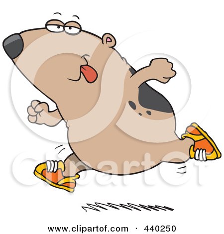 Royalty-Free (RF) Clip Art Illustration of a Cartoon Running Guinea Pig by toonaday