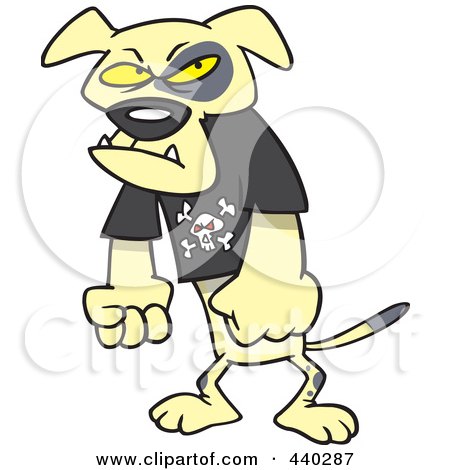Royalty-Free (RF) Clip Art Illustration of a Cartoon Bad Dog Standing Upright by toonaday