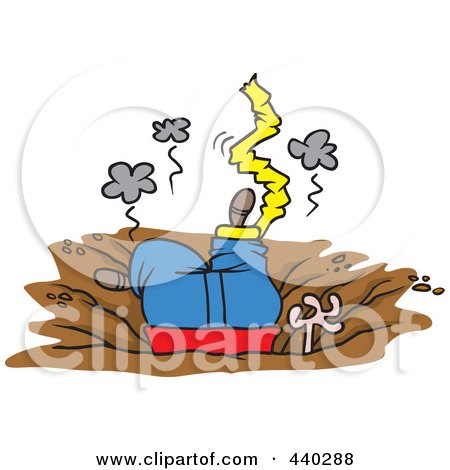 Royalty-Free (RF) Clip Art Illustration of a Cartoon Man Crashing In A Bad Bungee Accident by toonaday