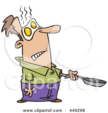 Royalty-Free (RF) Clip Art Illustration of a Cartoon Bad Egg Flipper With Eggs Over His Eyes by toonaday