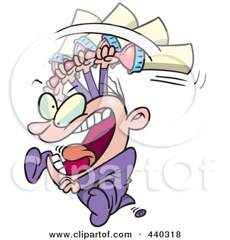 Royalty-Free (RF) Clip Art Illustration of a Cartoon Baby Boy Throwing A Tantrum by toonaday