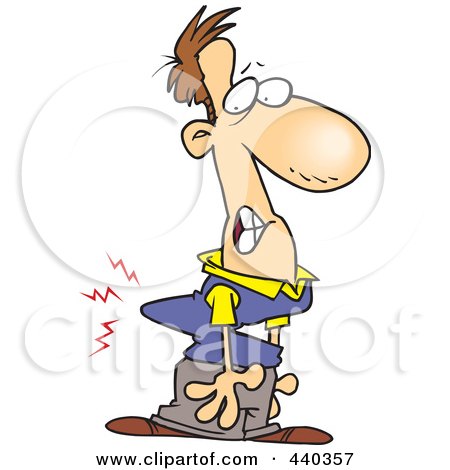 Royalty-Free (RF) Clip Art Illustration of a Cartoon Man With A Crooked Back by toonaday