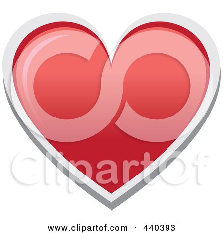 Royalty-Free (RF) Clip Art Illustration of a Red Heart With White Trim by Vitmary Rodriguez
