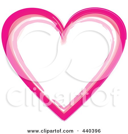 Royalty-Free (RF) Clip Art Illustration of a Painted Two Toned Pink Heart by Vitmary Rodriguez