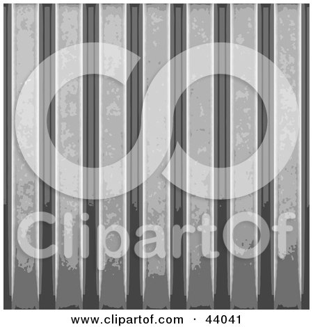 Clipart Illustration of a Grunge Corrugated Hangar Panel Background by Arena Creative