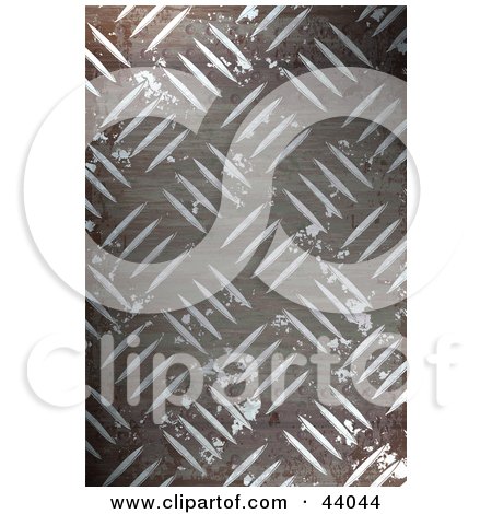 Clipart Illustration of a Rusted Grungy Diamond Plate Textured Background by Arena Creative