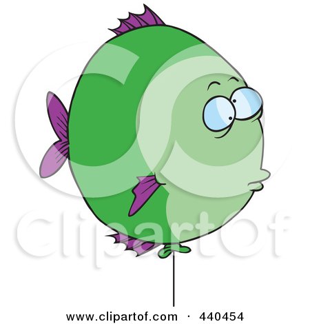 Royalty-Free (RF) Clip Art Illustration of a Cartoon Balloon Fish by toonaday