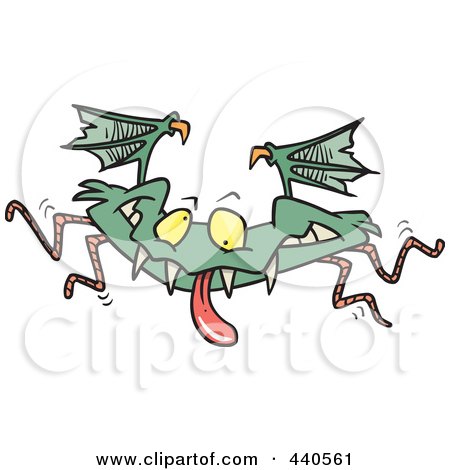 Royalty-Free (RF) Clip Art Illustration of a Cartoon Monster Bat by toonaday
