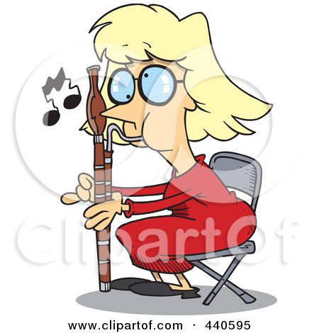 Royalty-Free (RF) Clip Art Illustration of a Cartoon Female Bassoon Player by toonaday